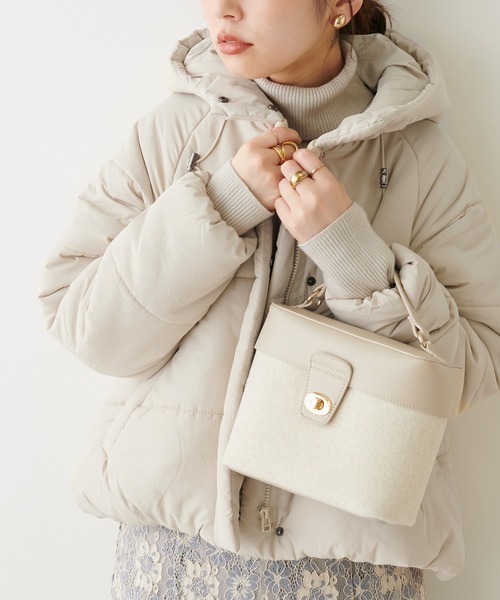 natural couture（ナチュラルクチュール）の「エコダウン（ダウンジャケット/コート・レディース・ベージュ/アイボリー/ブラック・FREE）」の9枚目の写真