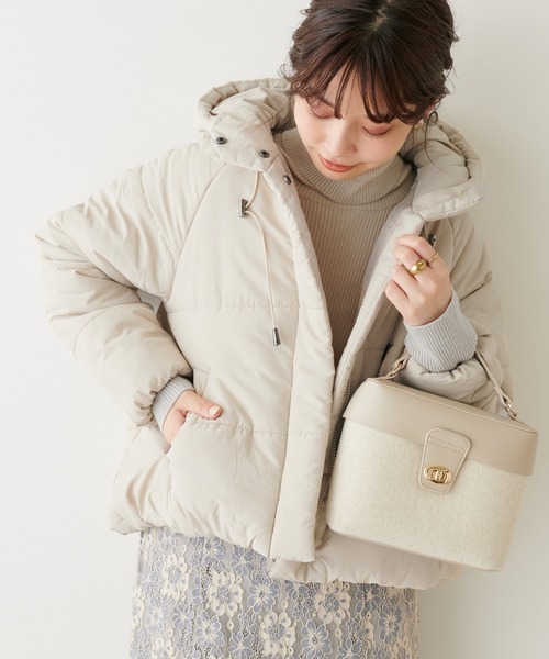 natural couture（ナチュラルクチュール）の「エコダウン（ダウンジャケット/コート・レディース・ベージュ/アイボリー/ブラック・FREE）」の10枚目の写真