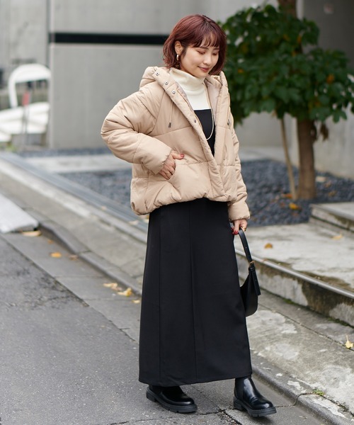 natural couture（ナチュラルクチュール）の「エコダウン（ダウンジャケット/コート・レディース・ベージュ/アイボリー/ブラック・FREE）」の18枚目の写真