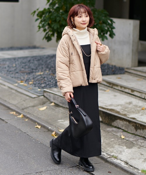 natural couture（ナチュラルクチュール）の「エコダウン（ダウンジャケット/コート・レディース・ベージュ/アイボリー/ブラック・FREE）」の19枚目の写真