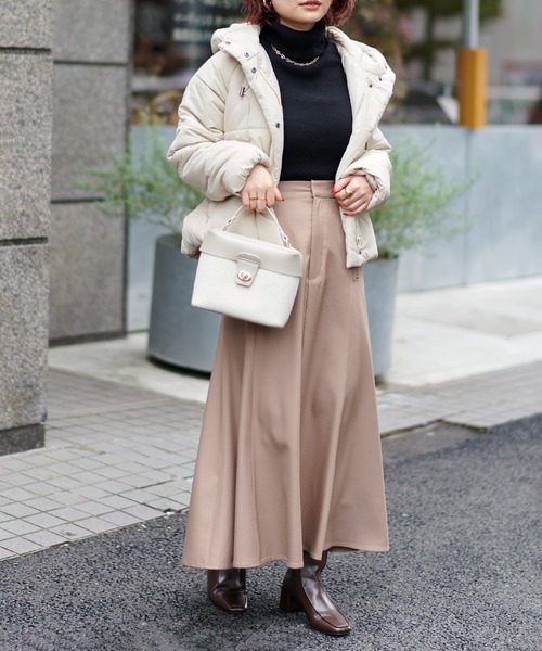 natural couture（ナチュラルクチュール）の「エコダウン（ダウンジャケット/コート・レディース・ベージュ/アイボリー/ブラック・FREE）」の7枚目の写真