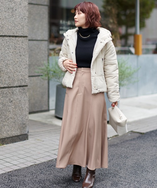 natural couture（ナチュラルクチュール）の「エコダウン（ダウンジャケット/コート・レディース・ベージュ/アイボリー/ブラック・FREE）」の8枚目の写真