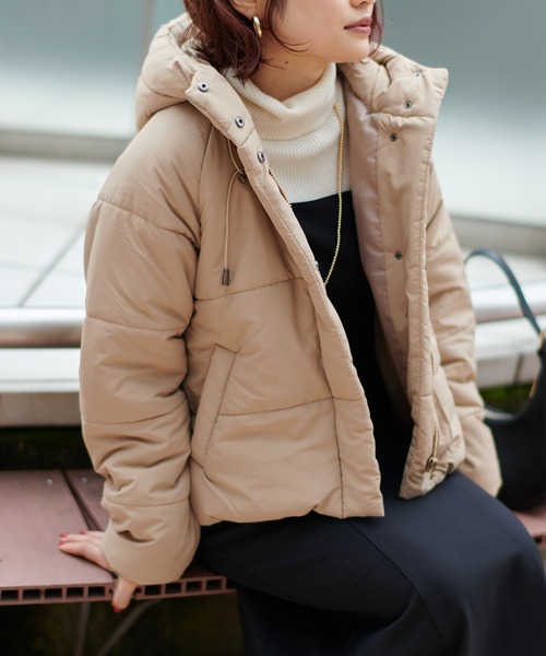 natural couture（ナチュラルクチュール）の「エコダウン（ダウンジャケット/コート・レディース・ベージュ/アイボリー/ブラック・FREE）」の22枚目の写真