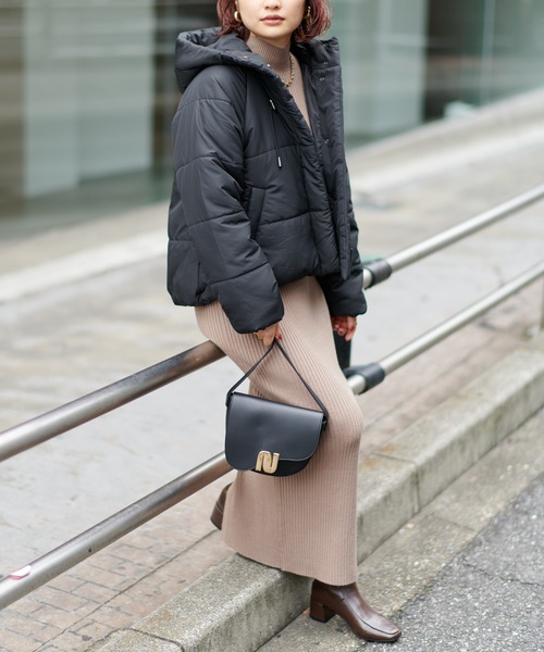 natural couture（ナチュラルクチュール）の「エコダウン（ダウンジャケット/コート・レディース・ベージュ/アイボリー/ブラック・FREE）」の14枚目の写真