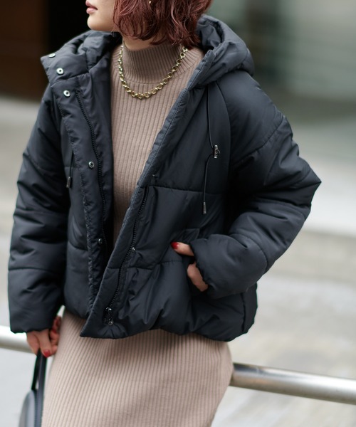 natural couture（ナチュラルクチュール）の「エコダウン（ダウンジャケット/コート・レディース・ベージュ/アイボリー/ブラック・FREE）」の13枚目の写真