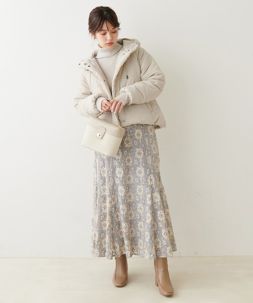 natural couture（ナチュラルクチュール）の「エコダウン（ダウンジャケット/コート・レディース・ベージュ/アイボリー/ブラック・FREE）」の12枚目の写真