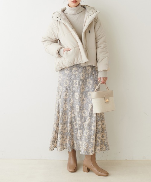 natural couture（ナチュラルクチュール）の「エコダウン（ダウンジャケット/コート・レディース・ベージュ/アイボリー/ブラック・FREE）」の11枚目の写真