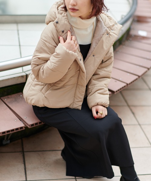 natural couture（ナチュラルクチュール）の「エコダウン（ダウンジャケット/コート・レディース・ベージュ/アイボリー/ブラック・FREE）」の20枚目の写真