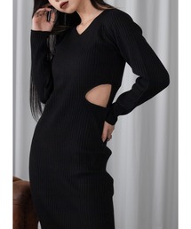 Adoon plain | ウエストカットニットワンピース(ワンピース)