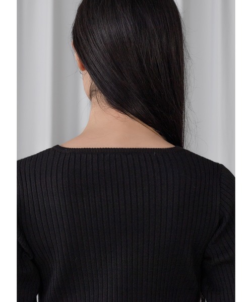 Adoon plain（アドーンプレーン）の「ウエストカットニットワンピース（ワンピース・レディース・ブラック・FREE）」の15枚目の写真