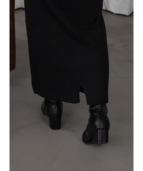 Adoon plain（アドーンプレーン）の「ウエストカットニットワンピース（ワンピース・レディース・ブラック・FREE）」の16枚目の写真