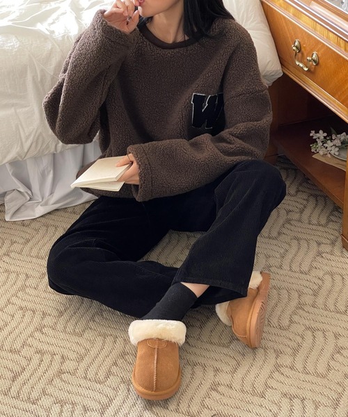 【セール】アルファベットボアトップス（スウェット）｜VitaFelice（ヴィータフェリーチェ）