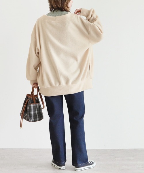 reca(レカ)の「サイドポケット起毛BIGカーディガン(カーディガン/ボレロ・レディース・ブラック/ベージュ・FREE)」の12枚目の写真