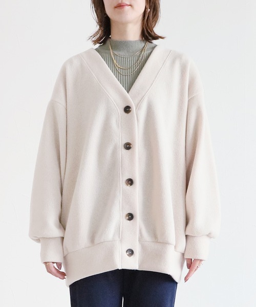 reca(レカ)の「サイドポケット起毛BIGカーディガン(カーディガン/ボレロ・レディース・ブラック/ベージュ・FREE)」の16枚目の写真