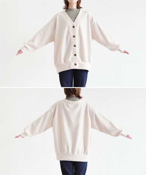 reca(レカ)の「サイドポケット起毛BIGカーディガン(カーディガン/ボレロ・レディース・ブラック/ベージュ・FREE)」の19枚目の写真