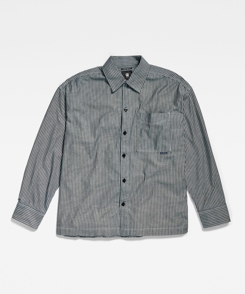 G-STAR（ジースター）の「BOXY FIT SHIRT/オーバーサイズ/シャツジャケット（シャツ/ブラウス・メンズ・ストライプ・LARGE/MEDIUM/X-LARGE/X-SMALL/SMALL）」の5枚目の写真