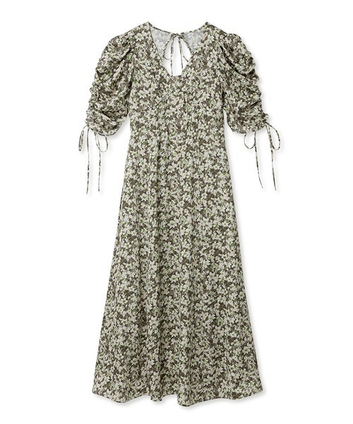 【新品】LILY BROWN フローラルプリントワンピース GRN 1 LILY BROWN（リリーブラウン）の「フローラルプリントワンピース