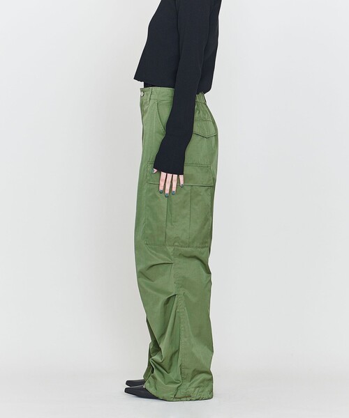 ASTRAET（アストラット）の「＜ASTRAET＞P/C ツイル スソドロー カーゴパンツ（カーゴパンツ・レディース・ホワイト/オリーブ・1/0）」の6枚目の写真