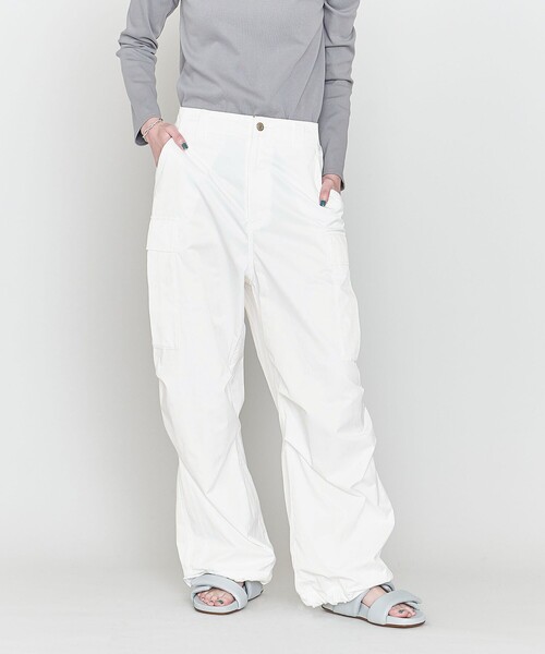 ASTRAET（アストラット）の「＜ASTRAET＞P/C ツイル スソドロー カーゴパンツ（カーゴパンツ・レディース・ホワイト/オリーブ・1/0）」の7枚目の写真