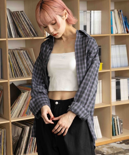 PBLIM(ページボーイリム)の「PAGEBOYLIM/タータンチェックシャツ(シャツ/ブラウス・レディース・パープル系その他/グリーン系その他/ブラウン系その他・FREE)」の5枚目の写真