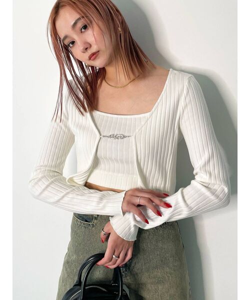 EMODA（エモダ）の「マークツインセット（Tシャツ/カットソー・レディース・その他/ホワイト/ブラック/パープル・FREE）」の2枚目の写真