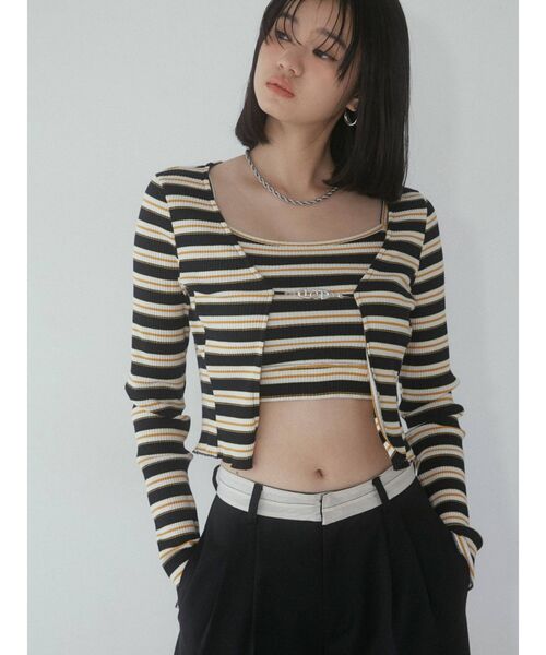 EMODA（エモダ）の「マークツインセット（Tシャツ/カットソー・レディース・その他/ホワイト/ブラック/パープル・FREE）」の6枚目の写真