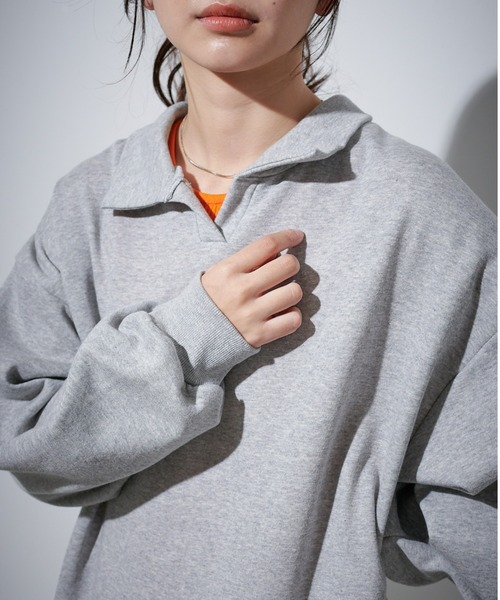 ECRIRE（エクリール）の「裏起毛スキッパーワンピース（ワンピース・レディース・グレー/ベージュ/ネイビー・M）」の4枚目の写真