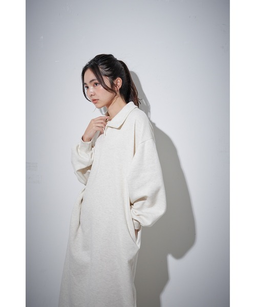 ECRIRE（エクリール）の「裏起毛スキッパーワンピース（ワンピース・レディース・グレー/ベージュ/ネイビー・M）」の11枚目の写真