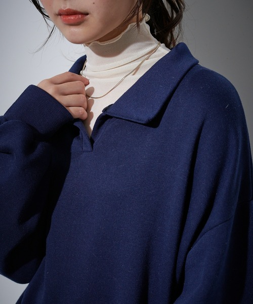 ECRIRE（エクリール）の「裏起毛スキッパーワンピース（ワンピース・レディース・グレー/ベージュ/ネイビー・M）」の13枚目の写真