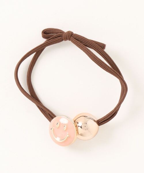 Fun & Daily（ファンアンドデイリー）の「F&D : スマイル＆ボールヘアゴム（ヘアゴム・レディース・ブラック/イエロー/ブラウン/グリーン/ピンク・FREE）」の5枚目の写真