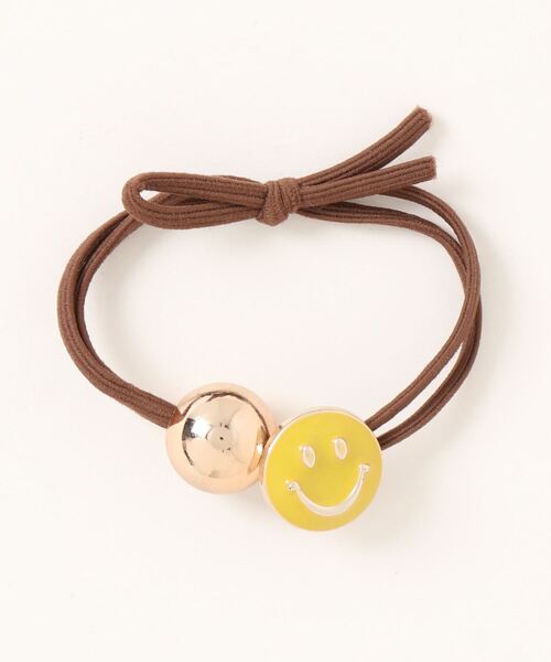 Fun & Daily（ファンアンドデイリー）の「F&D : スマイル＆ボールヘアゴム（ヘアゴム・レディース・ブラック/イエロー/ブラウン/グリーン/ピンク・FREE）」の7枚目の写真