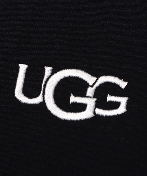 「UGG」 長袖カットソー L ブラック レディース UGG（アグ）の「UGG ロゴ シースルー トップス / アグ ロゴ