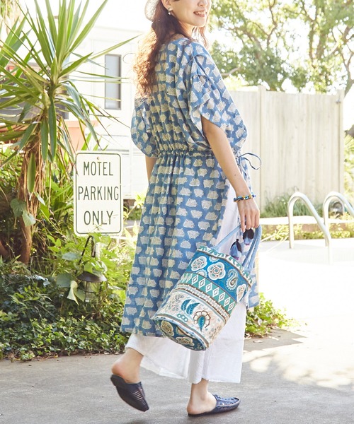 チャイハネ（チャイハネ）の「【チャイハネ】ゾウノ巾着バケツバッグ（ハンドバッグ・レディース・オレンジ/ブルー/グリーン/ピンク・FREE）」の12枚目の写真