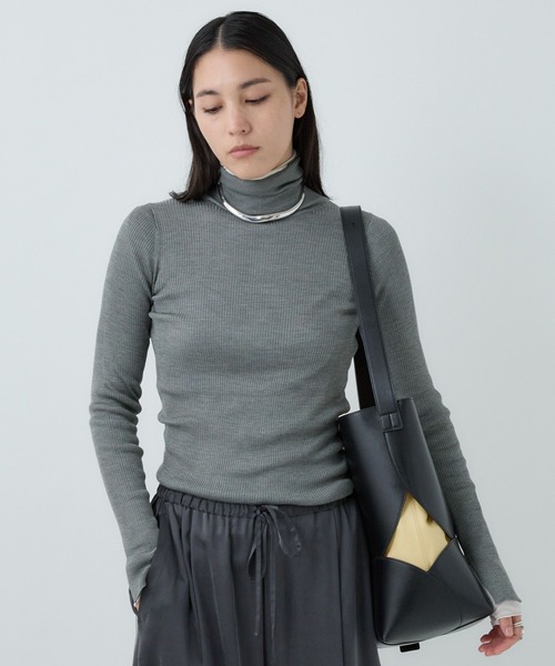 みー【新品未使用】カオス☆チーク 18Gシルクリブタートルネック Chaos(カオス)/【新色登場】18Gシルクリブタートルネックニット