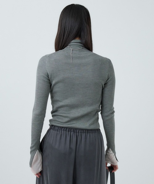 Chaos(カオス)/【新色登場】18Gシルクリブタートルネックニット