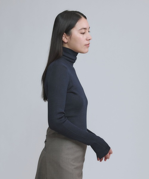 Chaos(カオス)/【新色＆追加】18Gシルクリブタートルネックニット