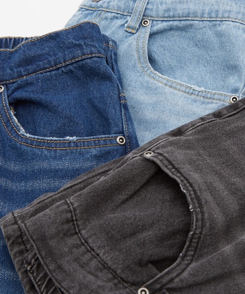 improves（インプローブス）の「ダメージ加工 ワイド デニム 5P パンツ（デニムパンツ・メンズ・サックスブルー/ブルー/ブラック・MEDIUM/LARGE）」の5枚目の写真