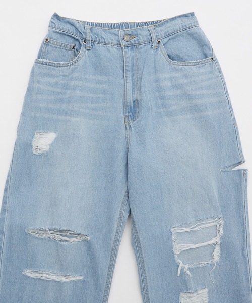 improves（インプローブス）の「ダメージ加工 ワイド デニム 5P パンツ（デニムパンツ・メンズ・サックスブルー/ブルー/ブラック・MEDIUM/LARGE）」の12枚目の写真
