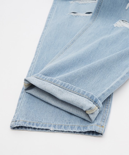 improves（インプローブス）の「ダメージ加工 ワイド デニム 5P パンツ（デニムパンツ・メンズ・サックスブルー/ブルー/ブラック・MEDIUM/LARGE）」の9枚目の写真
