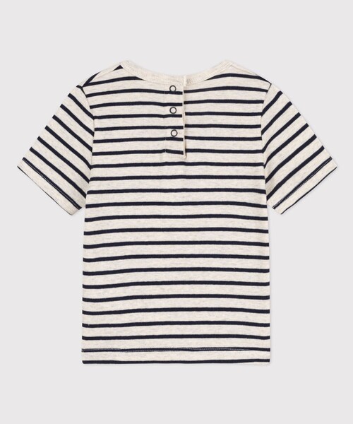 PETIT BATEAU(プチバトー)の「プチマリニエール半袖Tシャツ(Tシャツ/カットソー・キッズ・グレイッシュベージュ・18MONTH/12MONTH/24MONTH/36MONTH)」の5枚目の写真