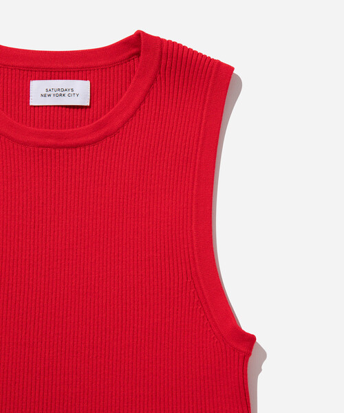Saturdays NYC(サタデーズ ニューヨークシティ )の「Andie Muscle Tee(タンクトップ・レディース・ホワイト/レッド/ブルー・S/M)」の4枚目の写真
