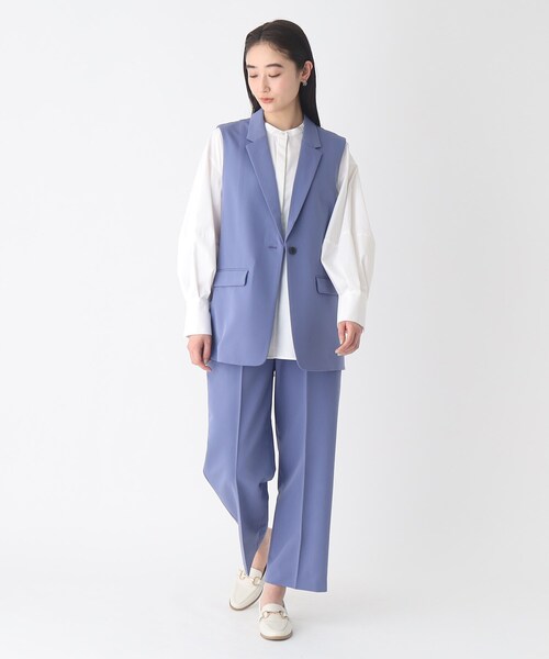 OPAQUE.CLIP（オペークドットクリップ）の「◆セットアップ対応   テーラードジレ【洗濯機洗い可/イージーケア/ストレッチ/防シワ/吸水速乾】（ベスト・レディース・ブラック/ブルー/オフホワイト/カーキ/ベージュ・40/38）」の19枚目の写真