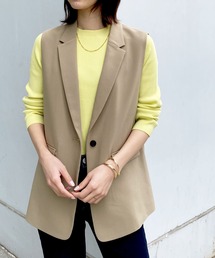 OPAQUE.CLIP | セットアップ対応   テーラードジレ【洗濯機洗い可/イージーケア/ストレッチ/防シワ/吸水速乾】(ベスト)