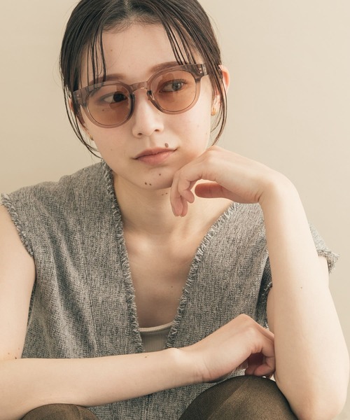 SMELLY（スメリー）の「ワイドフレームサングラス（サングラス・レディース・ブラック/ライトブラウン・-）」の2枚目の写真