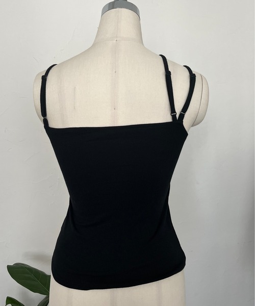 prose verse(プロズヴェール)の「アシメストラップカップ付きキャミ(キャミソール・レディース・オフホワイト/ブラック・フリ-)」の3枚目の写真