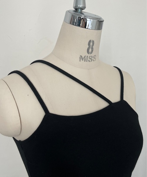 prose verse(プロズヴェール)の「アシメストラップカップ付きキャミ(キャミソール・レディース・オフホワイト/ブラック・フリ-)」の8枚目の写真