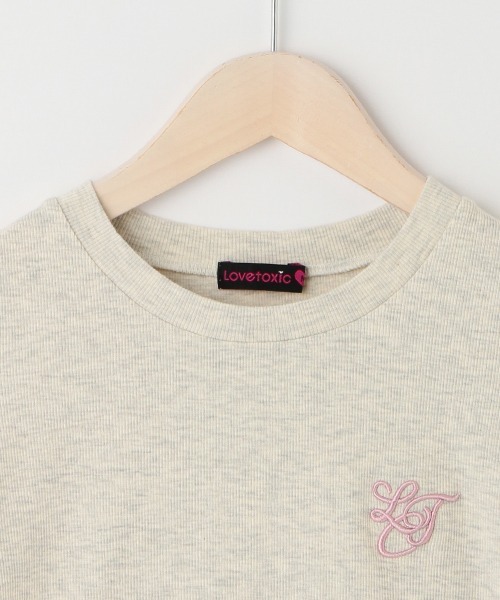 LOVETOXIC（ラブトキシック）の「肩あきテレコ半T（Tシャツ/カットソー・キッズ・ブラック/オフホワイト/ホワイト/サックスブルー・S/L/SS/M）」の11枚目の写真