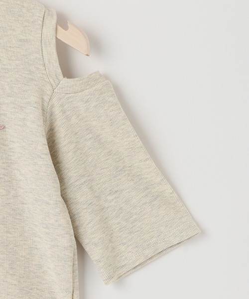 LOVETOXIC（ラブトキシック）の「肩あきテレコ半T（Tシャツ/カットソー・キッズ・ブラック/オフホワイト/ホワイト/サックスブルー・S/L/SS/M）」の12枚目の写真