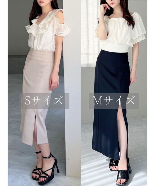 RESEXXY（リゼクシー）の「スリットタイトカットスカート（スカート・レディース・ブラック/ベージュ/ブルー・SMALL/MEDIUM）」の13枚目の写真