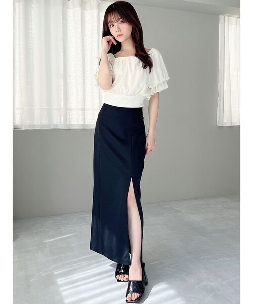 RESEXXY（リゼクシー）の「スリットタイトカットスカート（スカート・レディース・ブラック/ベージュ/ブルー・SMALL/MEDIUM）」の19枚目の写真